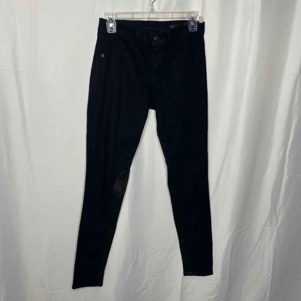 rag & bone Black Denim Vegan Leather Skinny Stirrup Jeans Size 26